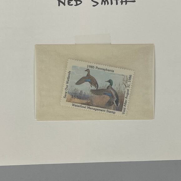 Pennsylvania Waterfowl Management Stamp Print Mallards 1985 #2235/7380 - Picture 3 of 5